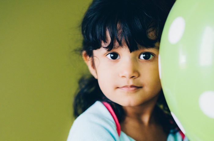 A girl looking back at the camera.