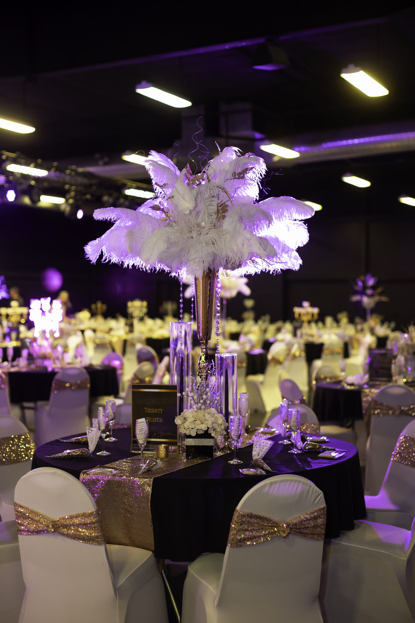 Table centerpiece for the gala.