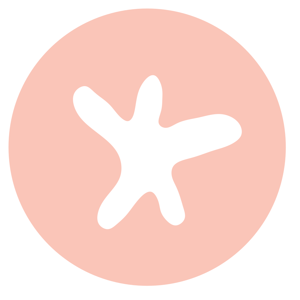 Blue circle with white star.